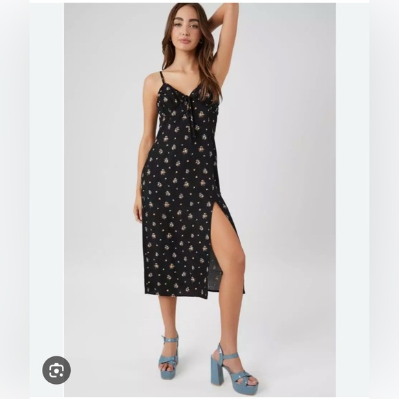 Forever 21 Dresses & Skirts - Forever21 • The perfect black floral summer maxi milkmaid  dress